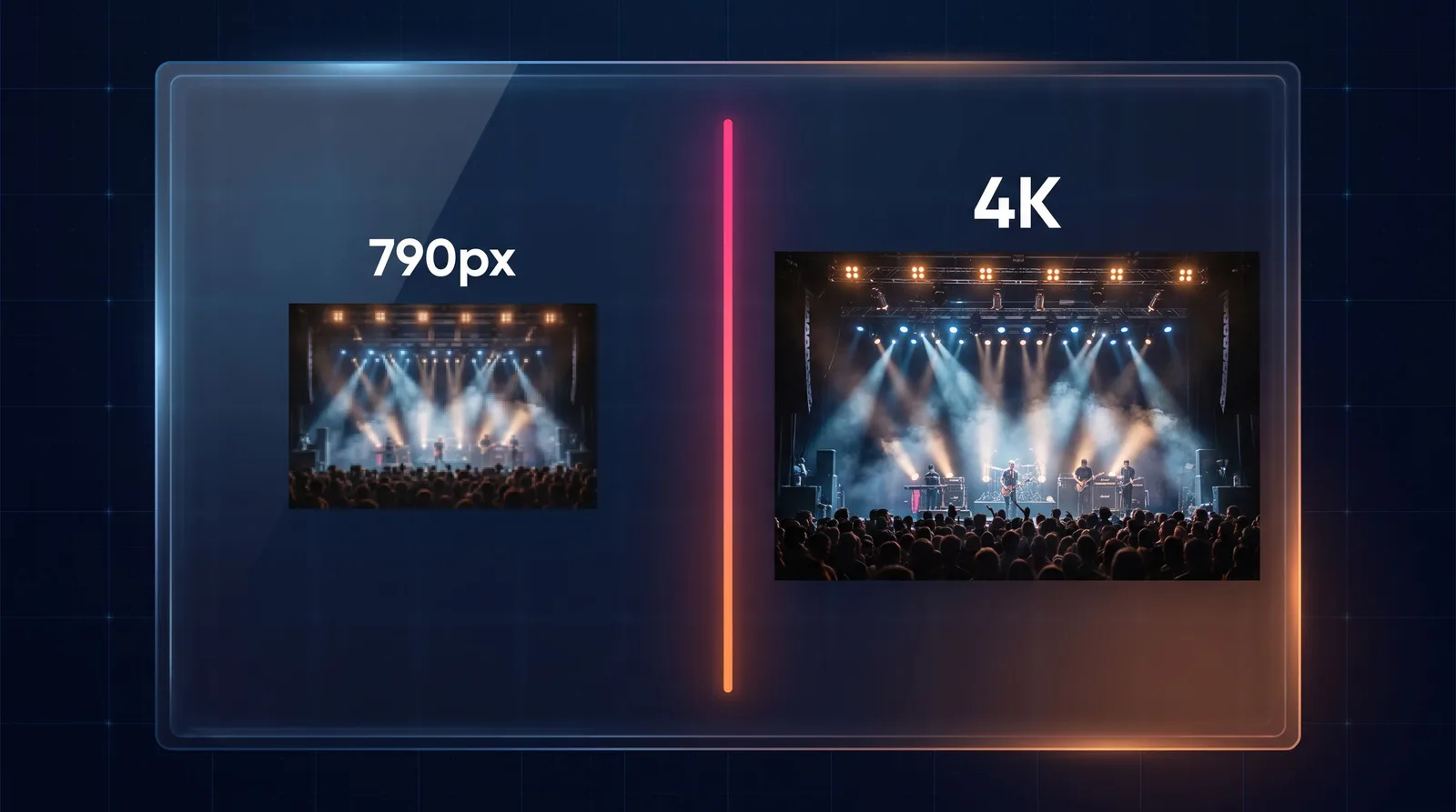 PixlSizer upscaling a low-resolution photo to 4K with the SeedVR2 AI engine